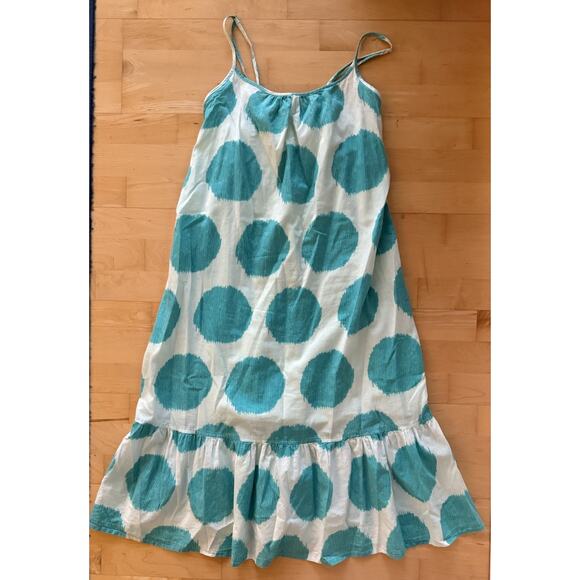 Tuckernuck Ro’s Garden Teal Polka Dot Midi Dress Small - Picture 1 of 2